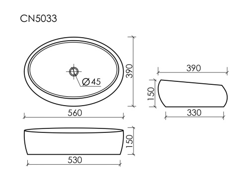 Накладная раковина Ceramicanova ELEMENT CN5033, белый глянец фото 6