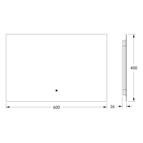 Зеркало DEFESTO GLOW DF 2502RH с фацетом и LED-подсветкой 60x40 см., ИК - выключатель, 4500 K фото 4