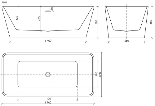 Акриловая ванна Sancos Dama FB05, 170x80 см фото 11