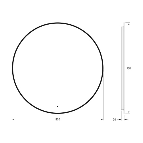Зеркало DEFESTO AURA DF 2985R с окантовкой и LED-подсветкой Ø80 см., ИК - выключатель, 4500 K фото 7