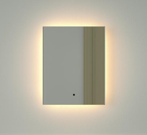 Зеркало DEFESTO GLOW DF 2511R с фацетом и LED-подсветкой 40x50 см., ИК - выключатель, 3000 K