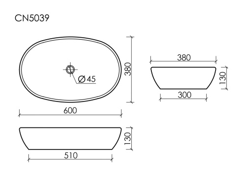 Раковина Ceramicanova ELEMENT CN5039, белый глянец фото 7