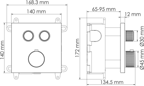 Термостатический смеситель для ванны с душем WasserKRAFT Dinkel 5848 Thermo, С ВНУТРЕННЕЙ ЧАСТЬЮ, Хром фото 2