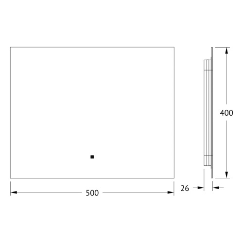 Зеркало DEFESTO GLOW DF 2511RH с фацетом и LED-подсветкой 50x40 см., ИК - выключатель, 3000 K фото 4