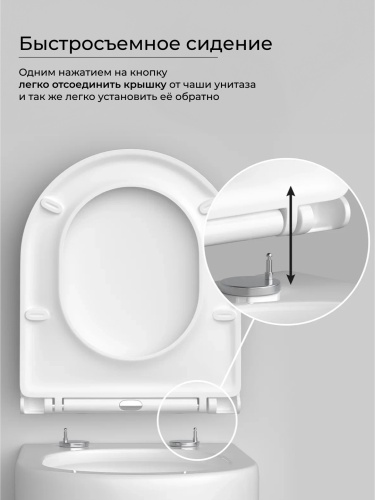 Подвесной унитаз Ceramicanova Vogue CN4008T с крышкой-сидением фото 3