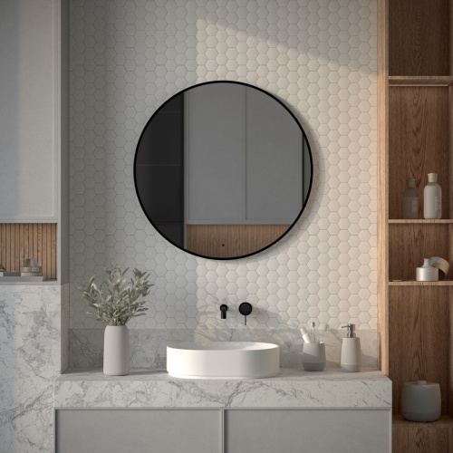 Зеркало DEFESTO AURA DF 2985R с окантовкой и LED-подсветкой Ø80 см., ИК - выключатель, 4500 K фото 3