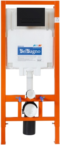 Система инсталляции для унитазов BelBagno BB002-80/BB012-MR-NERO.M с кнопкой смыва