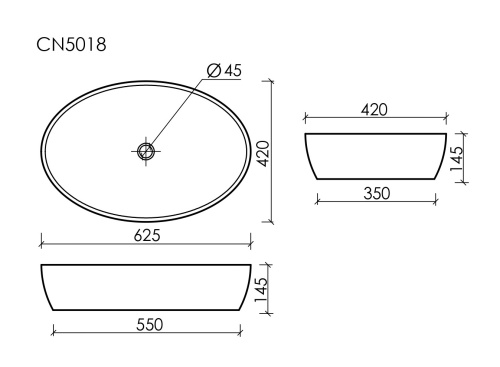 Накладная раковина Ceramicanova ELEMENT CN5018, белый глянец фото 7