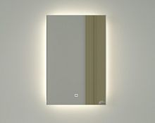 Зеркало DEFESTO GLOW DF 2502S с фацетом и LED-подсветкой 40x60 см., сенсорный выключатель, 4500 K