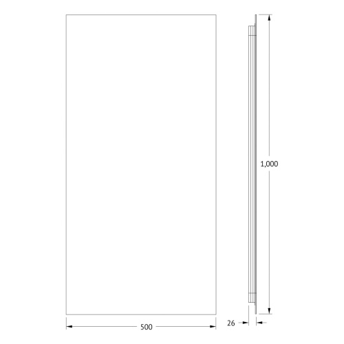 Зеркало DEFESTO GLOW DF 2515 с фацетом и LED-подсветкой 50x100 см., без выключателя, 3000 K фото 4