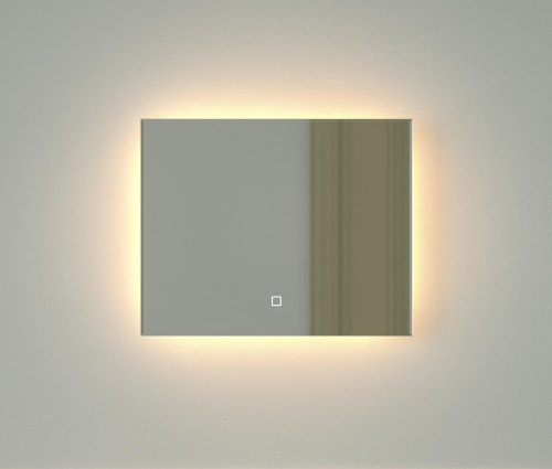 Зеркало DEFESTO GLOW DF 2511SH с фацетом и LED-подсветкой 50x40 см., сенсорный выключатель, 3000 K