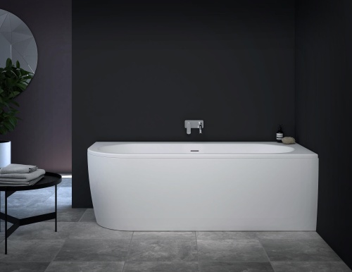 Акриловая ванна Cezares SLIM CORNER 180х80 см., правосторонняя, с каркасом, со сливом-переливом фото 3