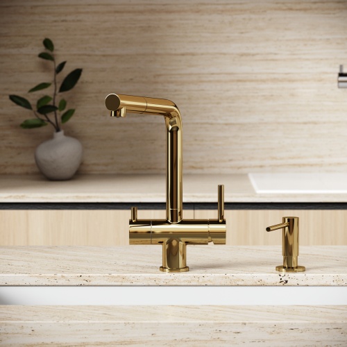 Смеситель для кухни Sancos Spin SC4015ZG, полированное золото фото 4