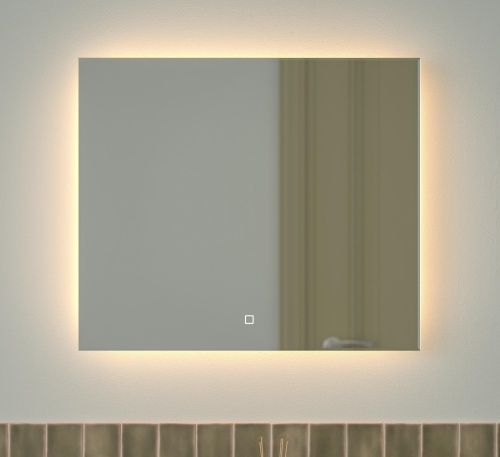 Зеркало DEFESTO GLOW DF 2516SH с фацетом и LED-подсветкой 70x60 см., сенсорный выключатель, 3000 K