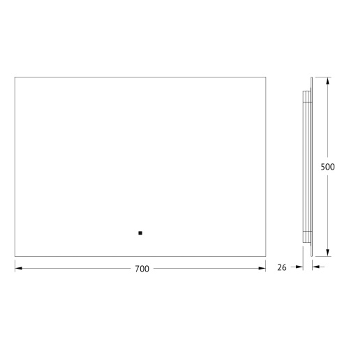 Зеркало DEFESTO GLOW DF 2514RH с фацетом и LED-подсветкой 70x50 см., ИК - выключатель, 3000 K фото 4