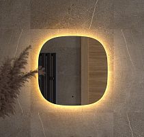 Зеркало DEFESTO OPTI DF 2858R с LED-подсветкой 50x50 см., ИК - выключатель, 3000 K