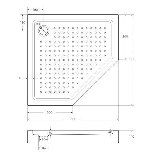 Душевой поддон Cezares 100x100 TRAY-A-P-100-15-W, с сифоном фото 4