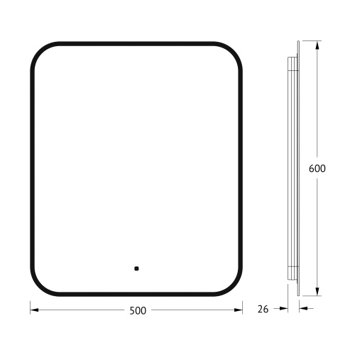 Зеркало DEFESTO AURA DF 2963R с окантовкой и LED-подсветкой 50x60 см., ИК - выключатель, 4500 K фото 7