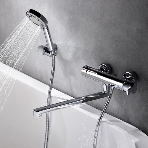 Смеситель для ванны и душа WasserKRAFT Berkel 4802L с длинным изливом, хром фото 2
