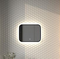 Зеркало DEFESTO AURA DF 2961SH с окантовкой и LED-подсветкой 50x40 см., сенсорный выключатель, 4500 K