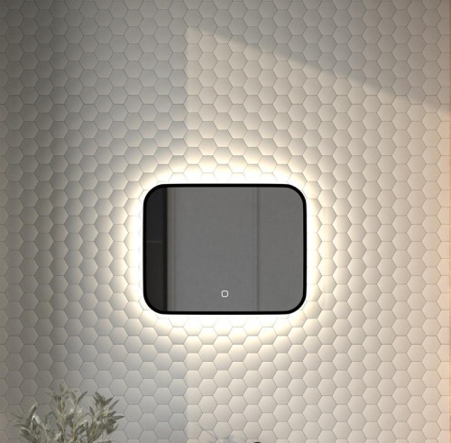 Зеркало DEFESTO AURA DF 2961SH с окантовкой и LED-подсветкой 50x40 см., сенсорный выключатель, 4500 K