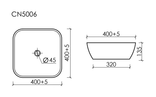 Накладная раковина Ceramicanova ELEMENT CN5006, белый глянец фото 6