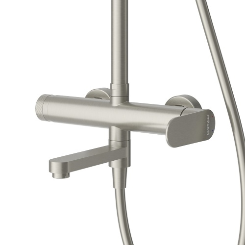 Душевая стойка CEZARES STYLUS-CVD-IN с изливом, сатин фото 3