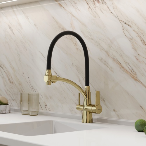 Смеситель для кухни Sancos Eri SC4001ZG, полированное золото фото 10