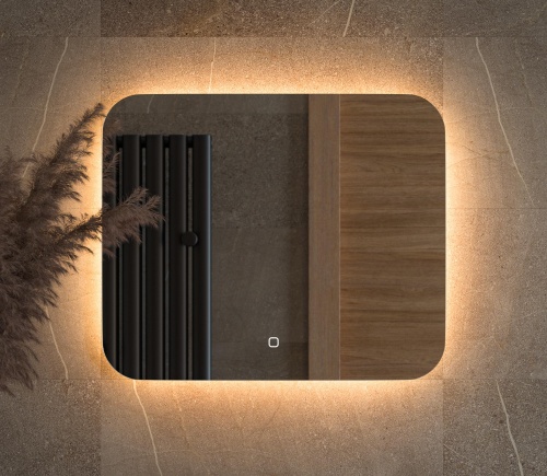 Зеркало DEFESTO OPTI DF 2813SH с LED-подсветкой 60x50 см., сенсорный выключатель, 3000 K
