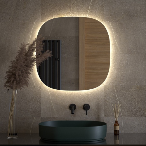 Зеркало DEFESTO OPTI DF 2850R с LED-подсветкой 70x70 см., ИК - выключатель, 4500 K фото 2