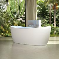 Ванна из искусственного камня Vincea VBT-6S03MW, 1700*800*630, белый мат., слив-перелив в комплекте