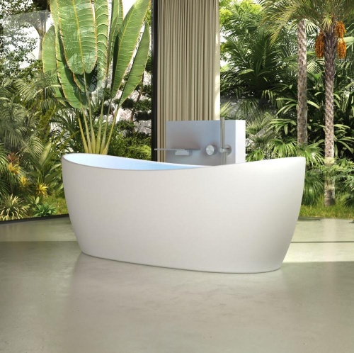 Ванна из искусственного камня Vincea VBT-6S03MW, 1700*800*630, белый мат., слив-перелив в комплекте
