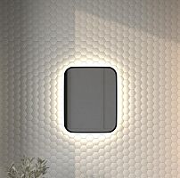 Зеркало DEFESTO AURA DF 2961с окантовкой и LED-подсветкой 40x50 см., без выключателя, 4500 K