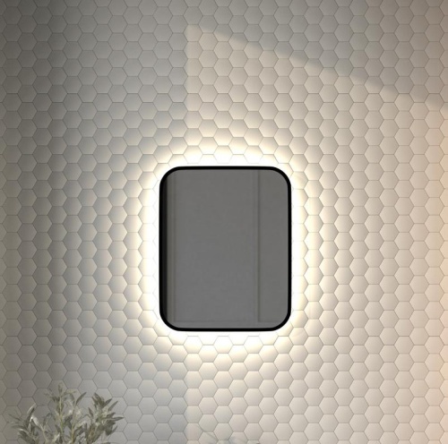 Зеркало DEFESTO AURA DF 2961с окантовкой и LED-подсветкой 40x50 см., без выключателя, 4500 K