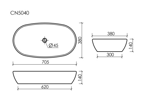 Раковина Ceramicanova ELEMENT CN5040, белый глянец фото 6