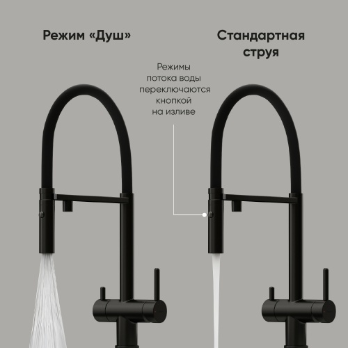 Смеситель для кухни Sancos Imola SC4010MB, матовый черный фото 6