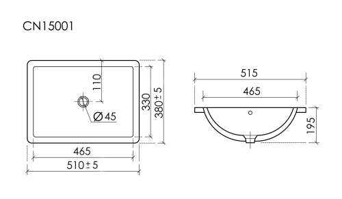 Раковина встраиваемая снизу Ceramicanova Era CN15001, белый глянец фото 6