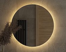 Зеркало DEFESTO OPTI DF 2855 с LED-подсветкой Ø80 см., без выключателя, 3000 K