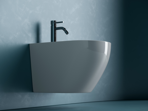 Биде подвесной Ceramicanova Uno CN11002 белое глянцевое фото 7