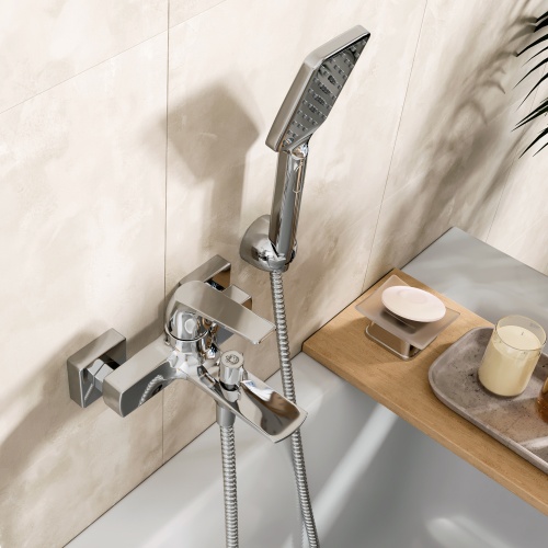 Смеситель для ванны и душа WasserKRAFT Neime 1901, хром фото 4