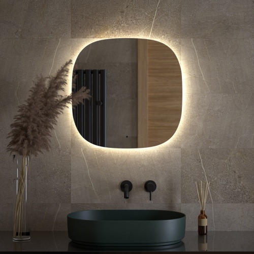 Зеркало DEFESTO OPTI DF 2849R с LED-подсветкой 60x60 см., ИК - выключатель, 4500 K фото 2