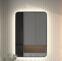 Зеркало DEFESTO AURA DF 2969R с окантовкой и LED-подсветкой 70x100 см., ИК - выключатель, 4500 K