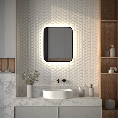 Зеркало DEFESTO AURA DF 2963R с окантовкой и LED-подсветкой 50x60 см., ИК - выключатель, 4500 K фото 2