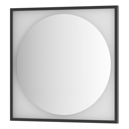 Зеркало DEFESTO ECLIPSE DF 2223 в багетной раме с LED-подсветкой 80x80 см., черная рама, без выключателя, 4500 K фото 4