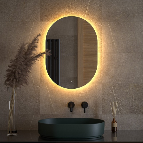 Зеркало DEFESTO OPTI DF 2913S с LED-подсветкой 50x70 см., сенсорный выключатель, 3000 K фото 2