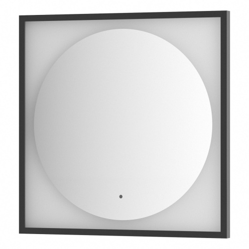 Зеркало DEFESTO ECLIPSE DF 2222R в багетной раме с LED-подсветкой 70x70 см., ИК - выключатель черная рама, 4500 K фото 4