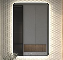 Зеркало DEFESTO AURA DF 2970S с окантовкой и LED-подсветкой 80x120 см., сенсорный выключатель, 4500 K