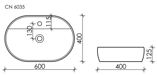 Накладная раковина Ceramicanova ELEMENT CN6035, белый глянец фото 8