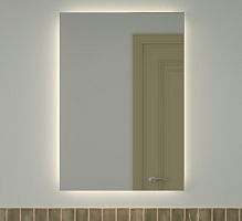 Зеркало DEFESTO GLOW DF 2509 с фацетом и LED-подсветкой 70x100 см., без выключателя, 4500 K