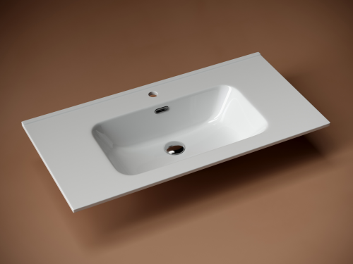 Раковина накладная мебельная Ceramicanova Element CN7002, белый глянец фото 2